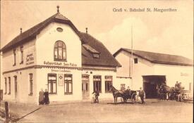 1925 Gastwirtschaft Zum Paßop am Bahnhof St. Margarethen in Flethsee, Gemeinde Landscheide in der Wilstermarsch