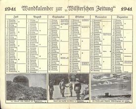 1941 Wandkalender zur Wilsterschen Zeitung