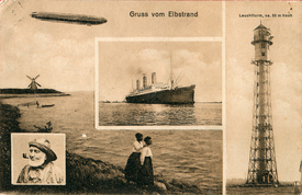 1912 Maritime Szenen in Brokdorf an der Elbe