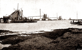 1887 bis 1895 - Bagger beim Bau des Kaiser-Wilhelm-Kanal
Mai 1891 Elevatoren und Eimerkettenbagger in der Burg- Kudenseer Niederung