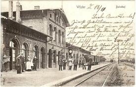 1904 Bahnhof an der damaligen Bahnhofstraße (spätere Tagg Straße) in der Stadt Wilster