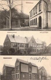 1912 Mittelschule, Mädchenschule, Knabenschule in der Stadt Wilster