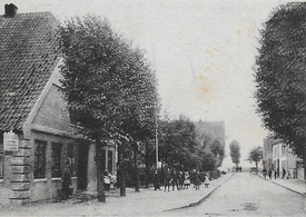 1907 Wewelsfleth - Einmündung der Deichreihe in die Straße Neustadt, heutige Dorfstraße