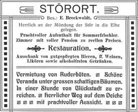  ca. 1912 Werbe-Anzeige des Gastwirtes E. Breckwoldt am Störort 