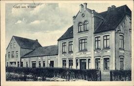 1932 Gastwirtschaft Zum Adler und Kino Adler Lichtspiele an der Straße Landrecht in der Stadt Wilster