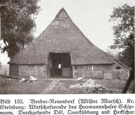 1937 Bauernhof - ein Husmannshuus - in Vorderneuendorf, Gemeinde Neuendorf in der Wilstermarsch