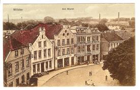1900 Marktplatz Westseite - Blick vom Turm der St. Bartholomäus Kirche in Wilster