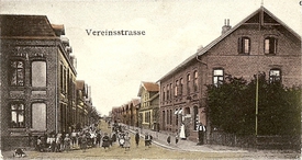 1906 Vereinsstraße in Nortorf in der Wilstermarsch - Wohnsiedlung der in den Lederwerken der Stadt Wilster beschäftigten Lederarbeiter