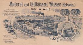 Meierei, Mästerei, Schlachterei, Dampf- und Windmühle von Wilhelm Wulf in Wilster