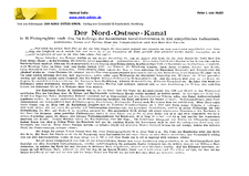 1887 bis 1895 - Bau des Kaiser-Wilhelm-Kanal * heutiger Nord- Ostsee Kanal
Text der Bildmappe