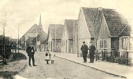 1901 Blick in die Straße Unteres Dorf in Beidenfleth in der Wilstermarsch