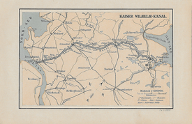 1890 Landkarte Kaiser Wilhelm Kanal