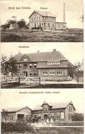 1912 Ecklak - Meierei, Schulhaus, Dorfkrug. Brands Gastwirtschaft