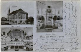 1899 St. Bartholomäus-Kirche - auch nach ihrem Erbauer Sonnin Kirche genannt - in der Stadt Wilster