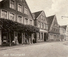 1942 Neumarkt und Schmiedestraße in der Stadt Wilster