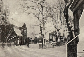 1920 Wilster im Winter - Markt mit Kirche St. Bartholomäus und Pastorat