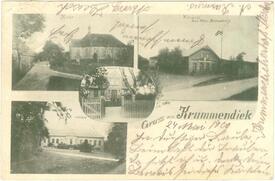 1900 Krummendiek - Kirche, Pastorat, Gasthof, Gutshaus Gut Krummendiek in Klein Rahde, Gemeinde Kleve