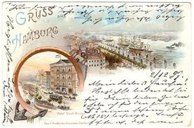 1897 Hotel Stadt Wilster in Hamburg an der Straße Kajen 22 direkt gegenüber der Speicherstadt