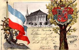 1898 Landes-Wappen und Landes-Flagge Schleswig-Holstein, Kirche St. Bartholomäus zu Wilster