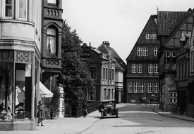 1929 Blick vom Markt in die Marktstraße - heutige Op de Göten - in der Stadt Wilster