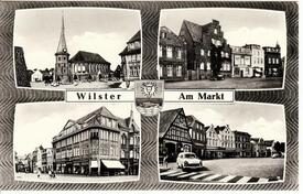 1963 Marktplatz und Kirche, Wappen der Stadt Wilster