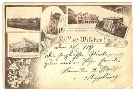 1897 Wilstermarsch Haus, Markt, Diana-Bad; Wilsterau am Audeich, Wappen Stadt Wilster