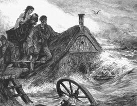 Sturmflut, Stich nach einem Gemälde von JohannesGehrs 1880