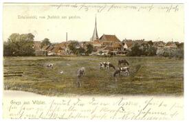 1900 Blick vom Audeich auf die Stadt Wilster