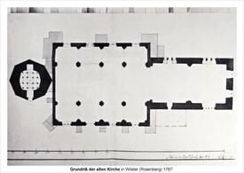 1767 Grundriss der alten Kirche zu Wilster, welche 1775 abgebrochen wurde