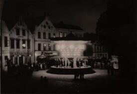1950 Jahrmarkt auf dem Markt Platz der Stadt Wilster