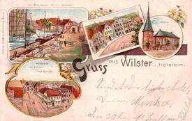 1900  Wilsterau, Rosengarten, Op de Göten, Markt, Kirche