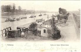 1904 Ponton-Drehbrücke Holtenau über den Kaiser-Wilhelm Kanal