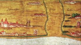 Ausschnitt aus der Elbe-Karte des Melchior Lorichs (1527-1583) aus dem Jahre 1568 