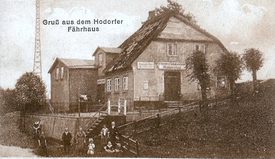 1920 Fährhaus bei der Kahn-Fähre von Nikolaus von Holdt über die Stör am Langen Rack zwischen Groß Kampen und Hodorf