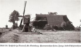 1936 Bauernhaus - Husmannshuus und Schöpfmühlen in Possfeld in der Wilstermarsch