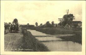 1909 Vaalermoor - am Vaalermoor Kanal, Schöpfmühle, Pferdegespann