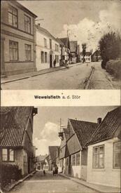 1924 Wewelsfleth - Deichreihe und Neustadt