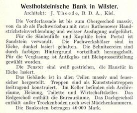 1912 Neubau der Westholsteinischen Bank in Wilster vorgestellt in DEUTSCHE BAUKUNST - DER BAUZEICHNER