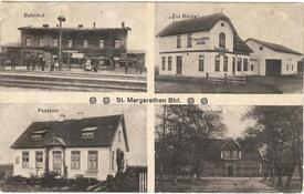 1917 Landscheide - Bahnhof St. Margarethen, Postamt, Bahnhofshotel, Gasthof