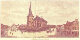 1860 Kupferstich - Kirche St. Bartholomäus zu Wilster