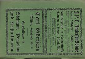 1922 Wilster - Reklame der Firmen
J.P.T. Andersen Söhne - Textilwaren
Carl Göttsche - Haushaltsgeschirr
