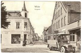 1908 Burger Straße und Dunckers Gasthof in der Stadt Wilster
