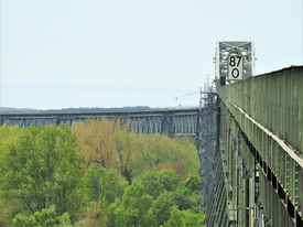2020 Eisenbahn Hochbrücke Hochdonn über den Nord- Ostsee Kanal
vom Bebek aus gesehen