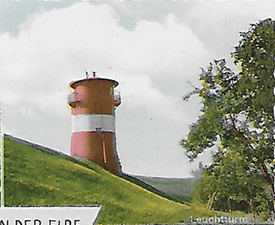 1964 Leuchtturm Scheelenkuhlen auf dem Deich der Elbe bei St. margarethen in der Wilstermarsch