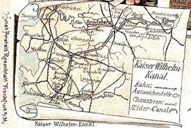 1898 Kaiser Wilhelm Kanal, Gewässer, Eisenbahnlinien und Straßen