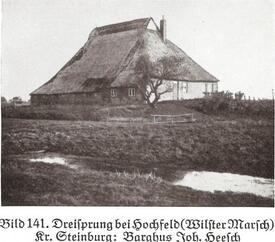 1937 Barghuus - älteste Form - sogenannter Holländerhof in Hochfeld, Gemeinde Dammfleth in der Wilstermarsch