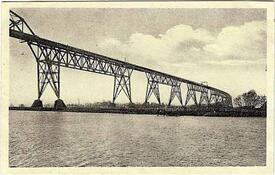 1930 Hochbrücke Hochdonn im Verlauf der Marschbahn