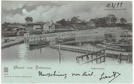 1899 Ponton-Drehbrücke Holtenau über den Kaiser-Wilhelm Kanal