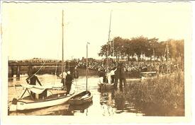 1932 Segelboote auf der Stör bei der Delftor Brücke in Itzehoe