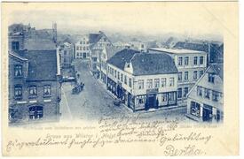 1900 Blick vom Kirchturm auf die Marktstraße (spätere Op de Göten) in der Stadt Wilster